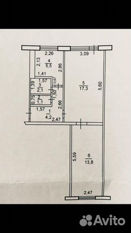 2-к квартира, 44 м², 3/5 эт. 2-к квартира, 44 м², 3/5 эт.