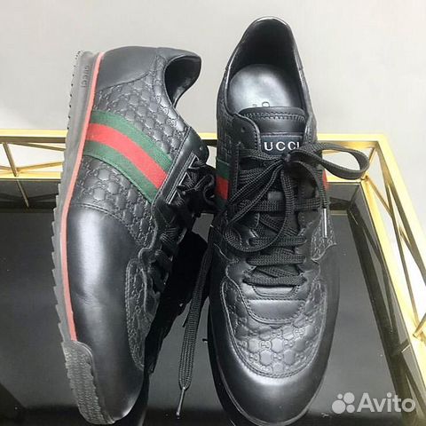 Мужские кожаные кроссовки Gucci. Оригинал Мужские кожаные кроссовки Gucci. Оригинал