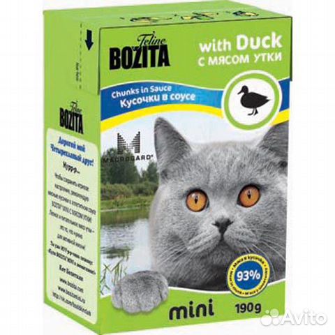 Корм для кошек bozita Mini кусочки в соусе с мясом