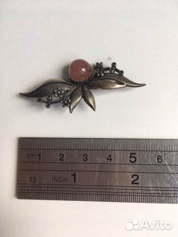 Брошь винтаж антиквар серебро проба 925