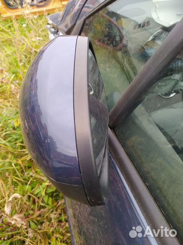 Левое боковое зеркало пежо 308 темно-синее