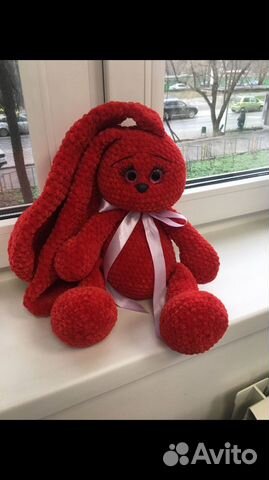 Зайки из плюшевой пряжи