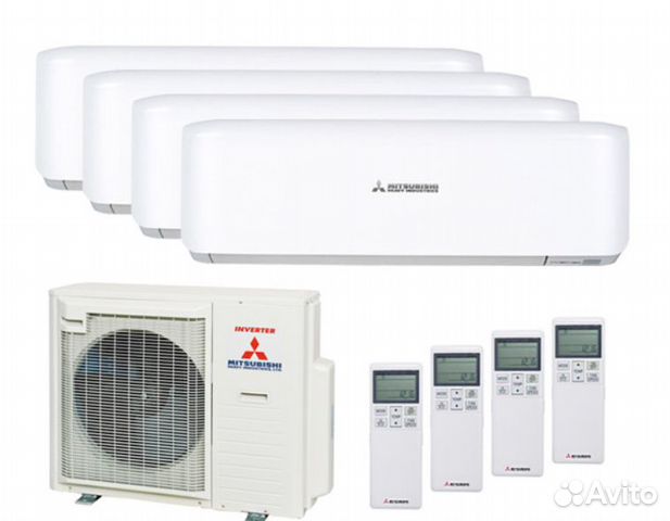 MH SCM80zм-S1 (мах 4 внутр.) + SRK25ZSX-W 4 шт