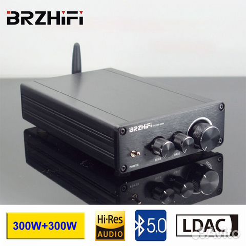 Усилитель brzhifi 2x300w регулировка тембра aux bluetooth