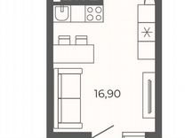 Квартира-студия, 23,8 м², 13/26 эт.