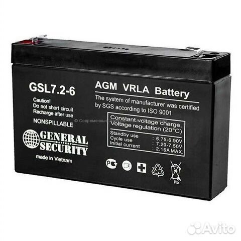 Аккумулятор 6В 7 / 9Ач для детского электромобиля