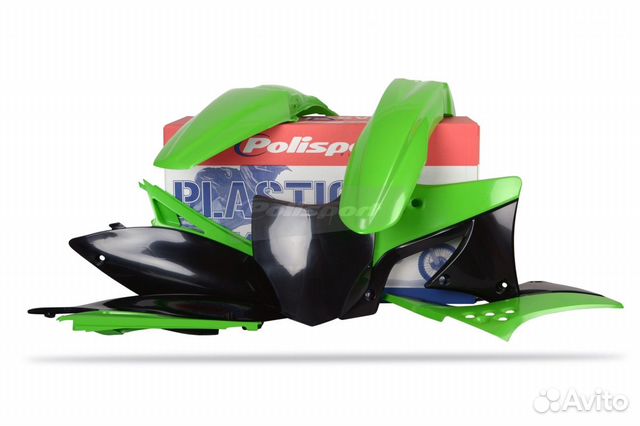 Пластик Polisport Kawasaki KX250F 09-12 черно-зел