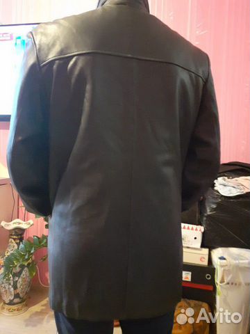 Удлиненный кожаный пиджак плащ