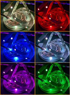 Светодиодная лента 12v RGB 5050 5 метров с пультом