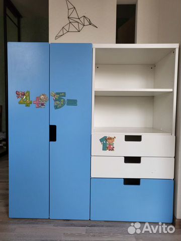 Шкаф детский икеа стува синий