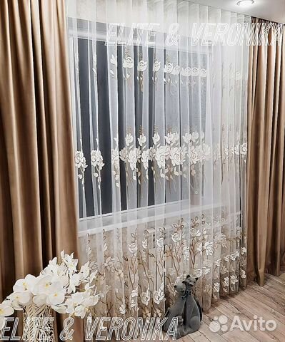 Тюль новый готовый сетка вышивка Екатеринбург
