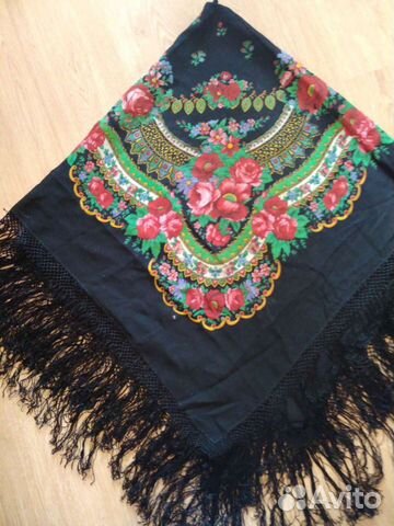 Платок, шерсть, 132 на 132 см