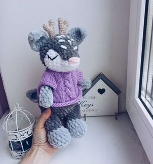 Олененок в свитере ручная работа