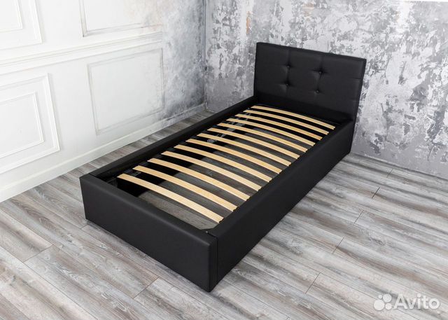 Кровать с матрасом 80х200 черная Роза