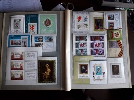 Почтовые блоки, сцепки, малые листы марок