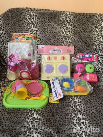 Набор игрушечная детская посуда с плитой