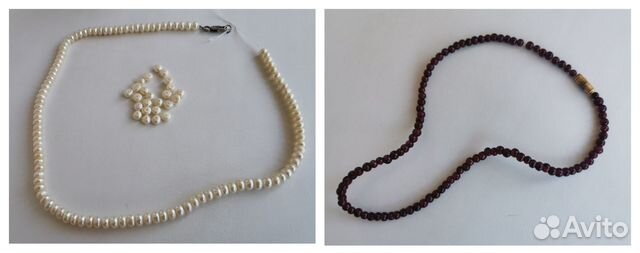 Бусины жемчуг гранат