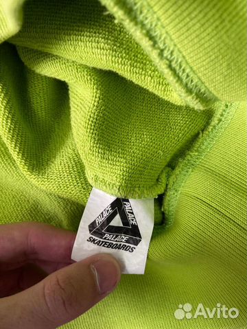 Свитшот Palace Planet Crew Lime Green/White