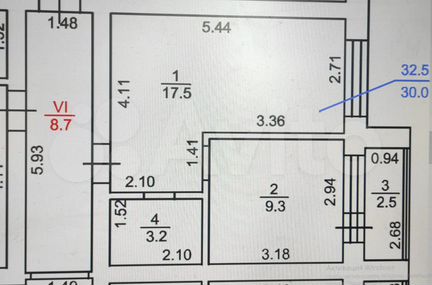 1-к. квартира, 32,5 м², 2/5 эт.