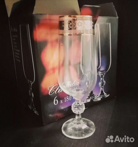 Фужеры под шампанское и вино Bohemia хрусталь