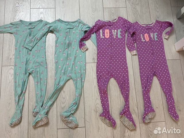 Пижама carters 24 месяца, 2 T и 3 Т - 4 штуки