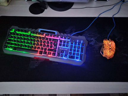 Игровая клавиатура, мышь, коврик. Игровой набор 3в