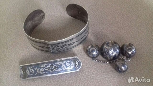 Кубачинское Серебро. Брошь. Украшение.Браслет