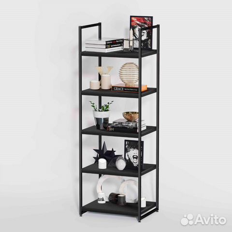 Стеллаж в стиле Лофт A1760-20-чч с полками лдсп