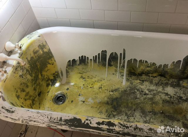 Эмалировка ванны. Реставрация акрилом - без запаха