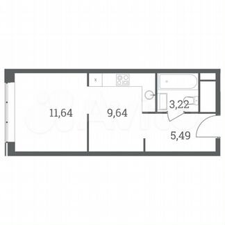1-к квартира, 30 м², 37/51 эт.