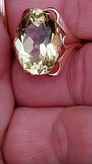 Золотое кольцо с цитрином 583 19,5р