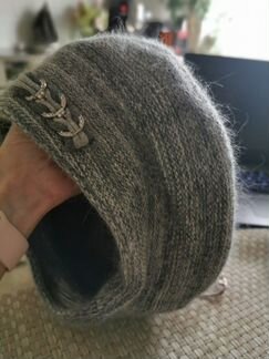 Шапка берет с ангорой 54-58