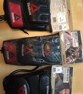 Перчатки для мма reebok кожаные шингарды