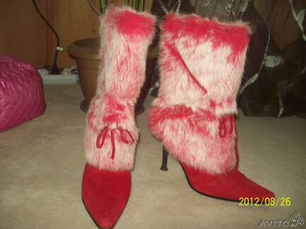 Сапоги весна. натур. замша, кролик. 37