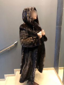 Шуба норковая с капюшоном 42-44