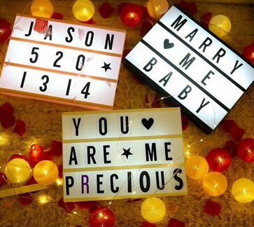 Светодиодный ночник с 96 буквами и картинками