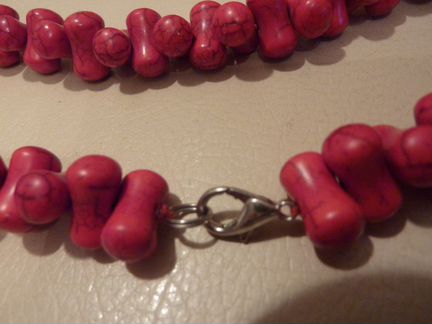 Бусы из натурального красного коралла косточки