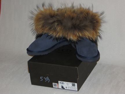 Угги Ugg Fox Fur Mini Ultra Navy