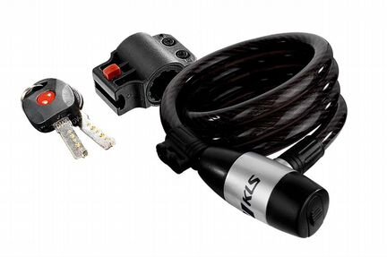 Замок велосипедный Kellys Recoil размер: 5,6ммх12ммх120см. ключ с подсветкой, с держателем