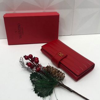 Новый женский кошелек кожа Valentino 3 расцветки