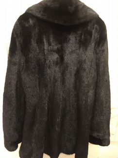 Шуба чёрная из канадской норки б/у