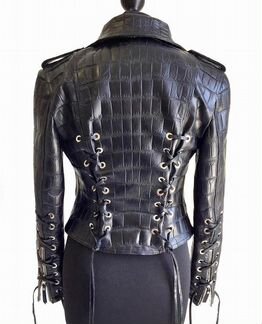 Куртка из кожи крокодила женская