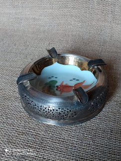 Серебряная пепельница 
