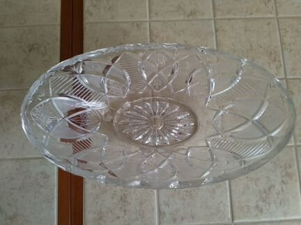 Хрустальный салатник Crystal Bohemia (Чехословакия