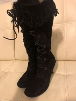 Новые женские замшевые сапоги