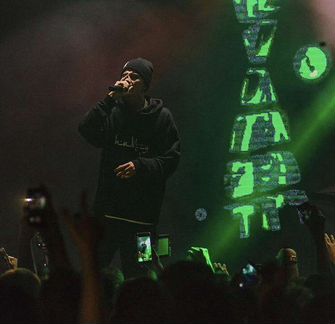 Haliky Black Arabic Logo Hoodie; L