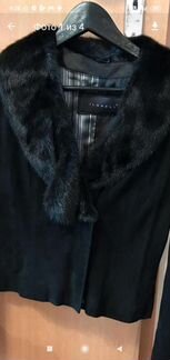 Куртка замшевая с норковым воротником