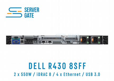 Сервер Dell R430 8SFF / 2xE5-2697v3 / 128 GB