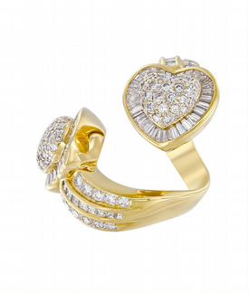 Золотые серьги + кольцо с бриллиантами 5,62 ct