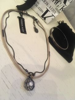 Колье октагон и кожаный браслет dyrberg/kern